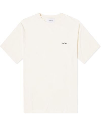 Palmes Dyed Chest Logo T-Shirt - White
