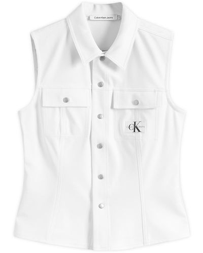 Calvin Klein Sheen Milano Sleeveless Shirt - White