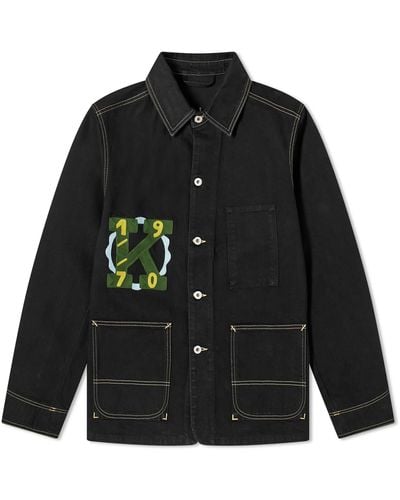 KENZO Varsity Denim Workwear Jacket - Black