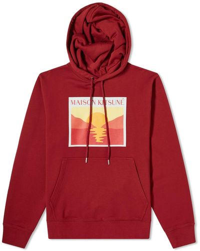 Maison Kitsuné Sunset Postcard Hoodie - Red