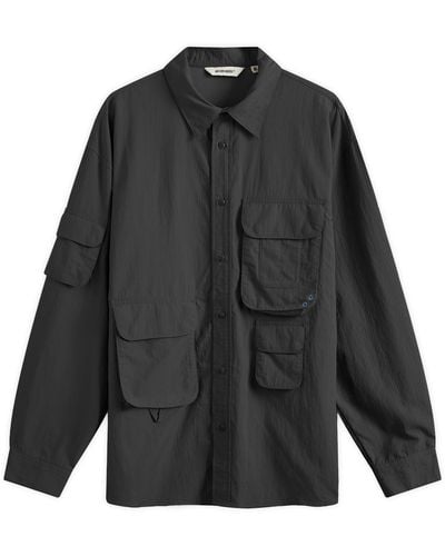 Uniform Bridge Ripstop Multi Pocket Shirt - Black