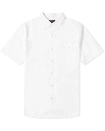 Beams Plus Bd Short Sleeve Oxford Shirt - White