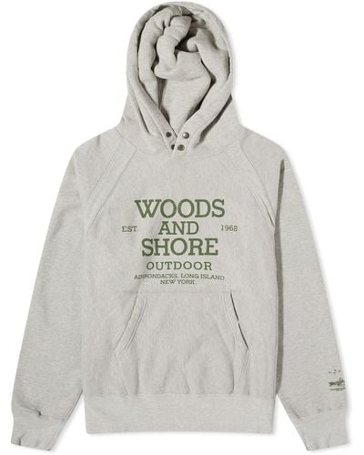 Engineered Garments Raglan Woods Hoodie - Grey