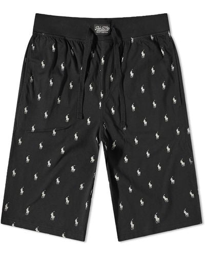 Polo Ralph Lauren Sleepwear All Over Pony Sweat Short - Black