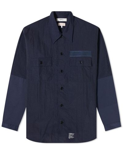 FDMTL Side Zip Oversized Shirt - Blue
