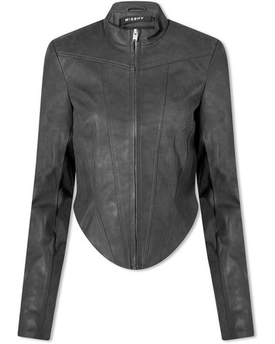 MISBHV Faux Leather Jacket - Grey
