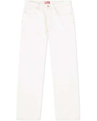 KENZO Straight Fit Jeans - White