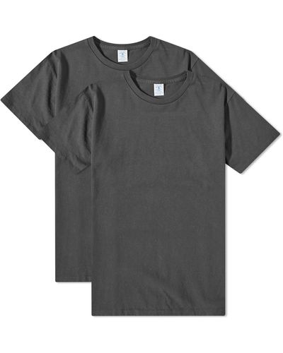 Velva Sheen 2 Pack Plain T-Shirt - Black