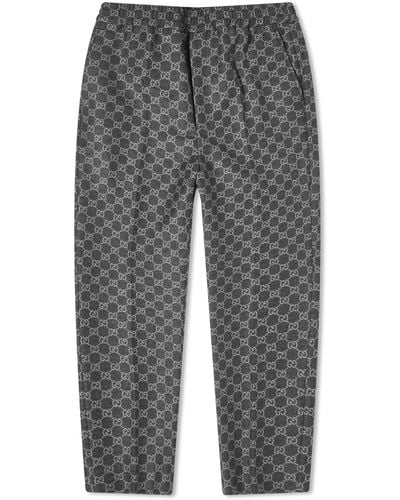 Gucci Gg Jacquard Trousers - Grey