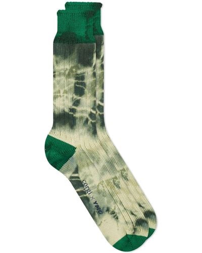 YMC Tie Dye Socks - Green