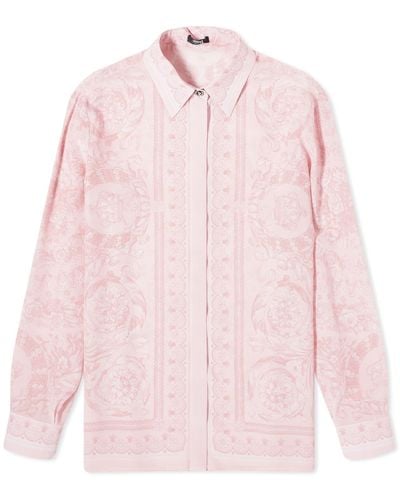Versace Printed Silk Shirt - Pink