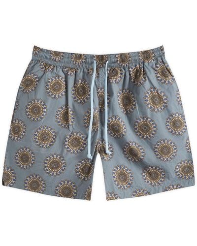 Universal Works Lobby Print Action Shorts - Blue
