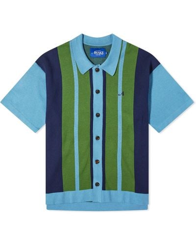 AWAKE NY Camp Collar Knitted Shirt - Blue