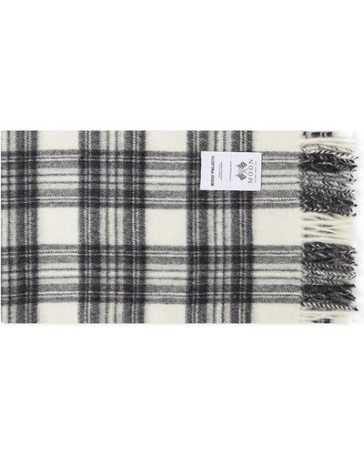 Norse Projects Moon Checked Lambswool Scarf - Grey