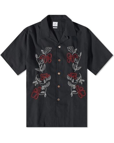 Paul Smith Embroidered Vacation Shirt - Black