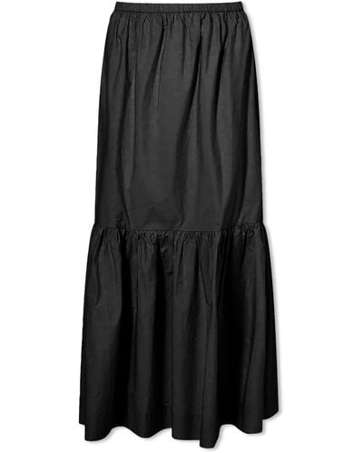 Ganni Maxi Flounce Skirt - Black