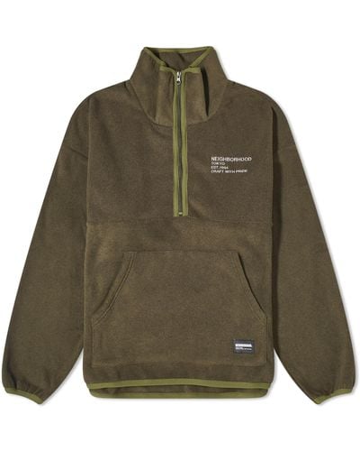 Neighborhood Fleece Half Zip Crew Sweater - Green