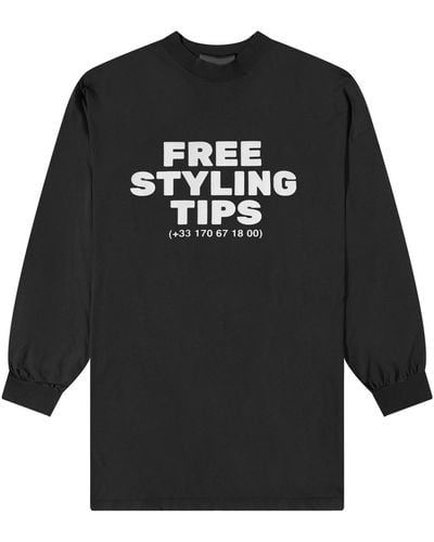 Balenciaga Long Sleeve Free Styling Tips T-Shirt - Black