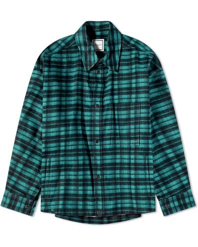 WOOYOUNGMI Check Wool Overshirt - Green
