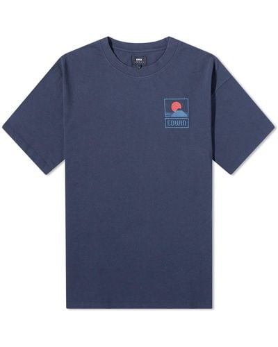 Edwin Sunset On Mt. Fuji T-Shirt - Blue