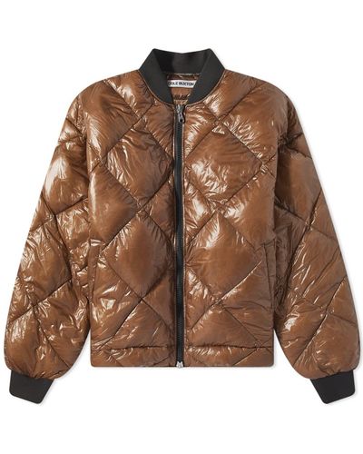 Cole Buxton Cb Quilted Bomber Jacket - Brown