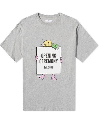 Opening Ceremony Lightbulb Box Logo T-shirt - Gray