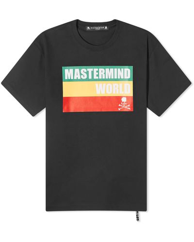 MASTERMIND WORLD Rasta Print T-Shirt - Black