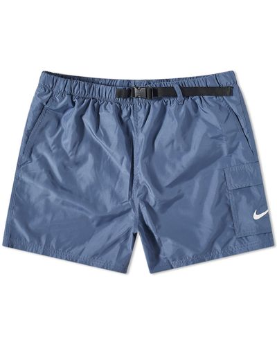 Nike Swim Belted 5" Volley Shorts - Blue
