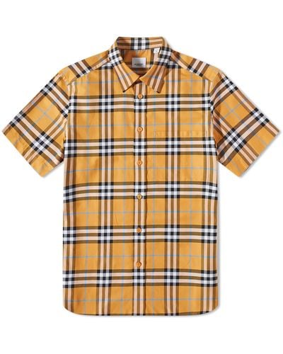 Burberry Caxbridge Short Sleeve Check Shirt - Metallic