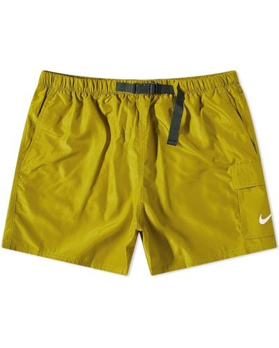 Nike Swim Belted 5" Volley Shorts - Yellow