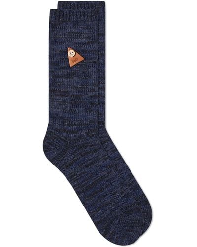 Folk Textured Socks - Blue