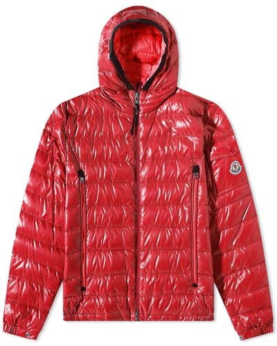 Moncler Galion Hooded Down Jacket - Red