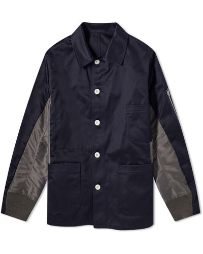 Sacai Chino X Nylon Shirt Jacket - Blue