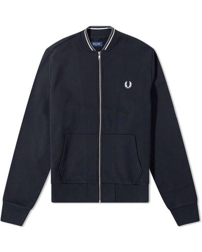 Fred Perry Zip Bomber Jacket - Black