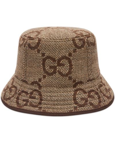 Gucci Gg Coat Bucket Hat - Brown
