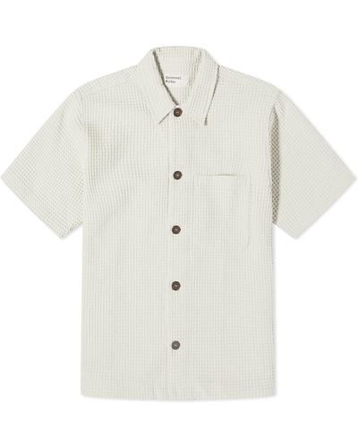 Universal Works Pike Waffle Short Sleeve Shirt - White