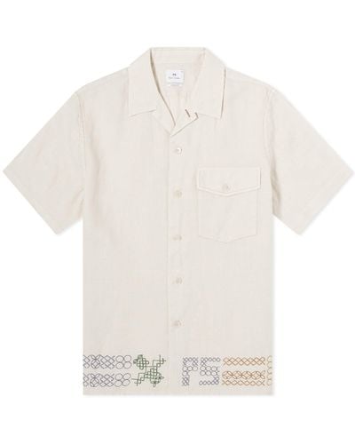 Paul Smith Ps Embroidered Vacation Shirt - White