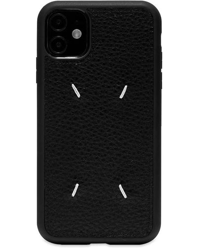 Maison Margiela Leather Iphone 11 Case - Black