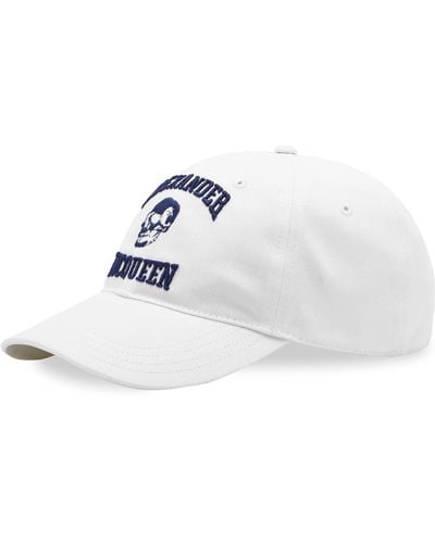 Alexander McQueen Varsity Skull Logo Cap - White