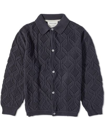 A Kind Of Guise Per Knit Polo Jacket - Blue