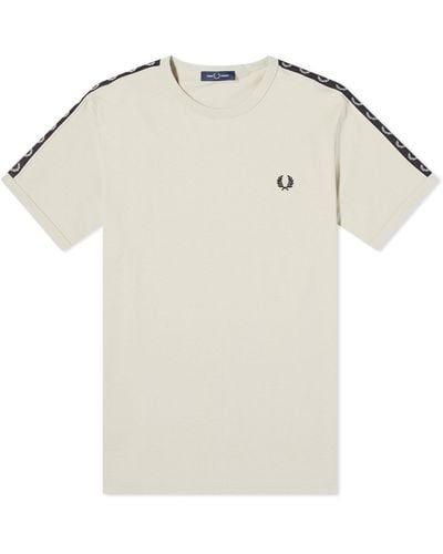 Fred Perry Contrast Tape Ringer T-Shirt - White