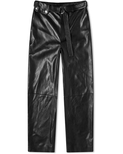 Nanushka Sanna Leather Look Pants - Gray