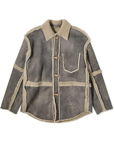 Acne Studios Larrie Shearling Shirt Jacket - Grey