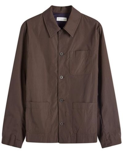 Dries Van Noten Collap Cotton Shirt Jacket - Brown