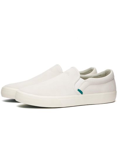 Simplee S1 Slip On Suede Trainers - White