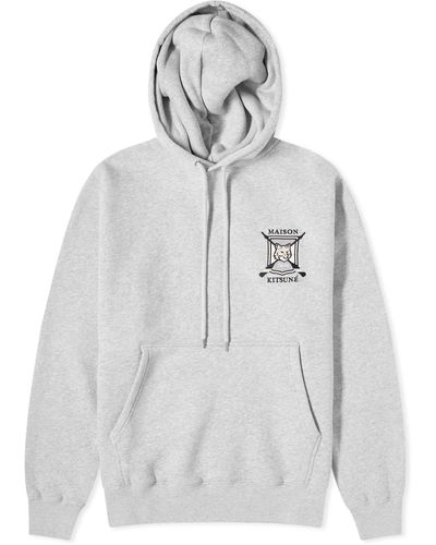 Maison Kitsuné College Fox Embroidered Comfort Hoodie in Green for