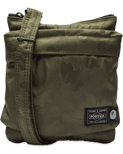 A Bathing Ape Porter Solid Camo Shoulder Pouch Drab - Green