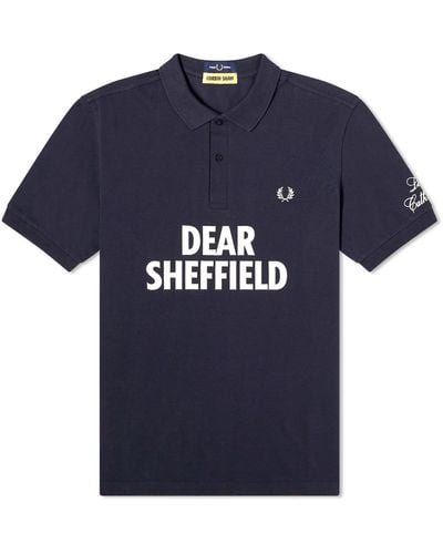 Fred Perry X Corbin Shaw Dear Sheffield Polo Shirt - Blue
