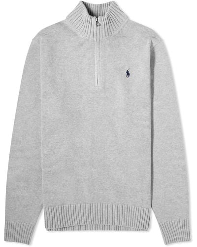 Polo Ralph Lauren Half Zip Knit Sweater - Gray