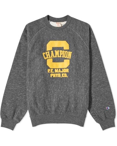Champion College Logo Crew Sweat - Gray
